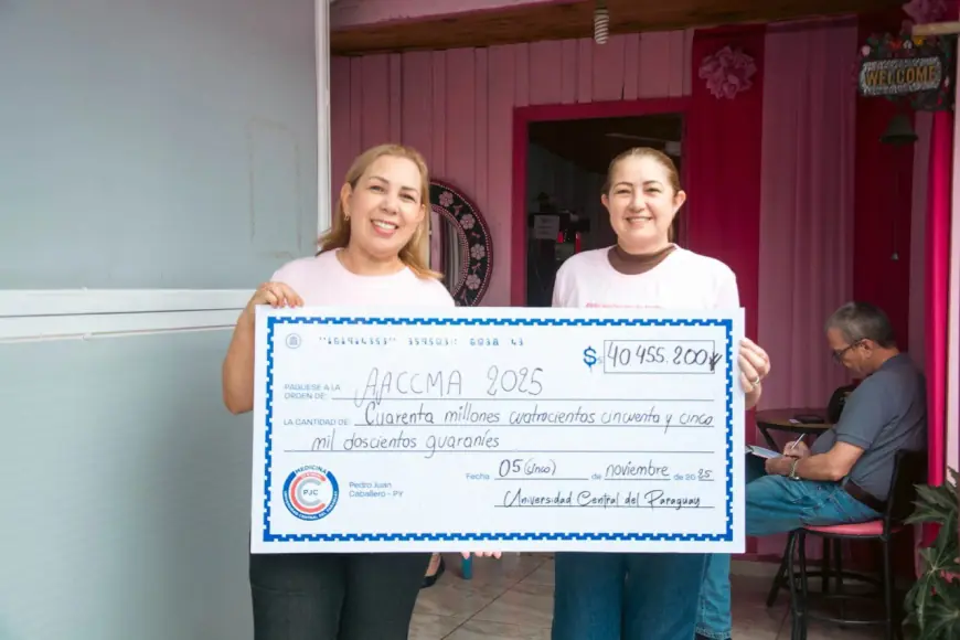 UCP de Pedro Juan doa mais de 30 mil reais a Associação de Combate ao Câncer de Pedro Juan